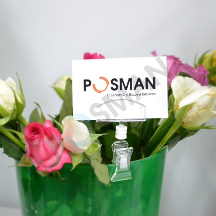 Поворотный держатель ценника до 1 мм для корзин и коробок изображение