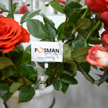 Держатель таблички (средний) с зажимом на трубу (прищепка-захват) изображение