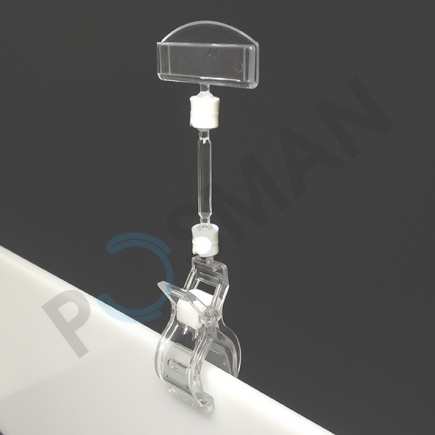 Держатель таблички (средний) с зажимом на трубу (прищепка-захват) изображение