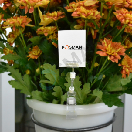 Поворотный держатель таблички/ценника с зажимом на трубу изображение