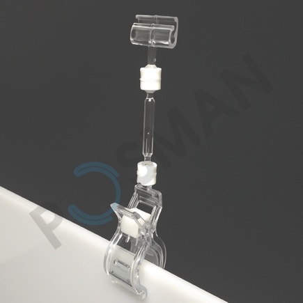 Поворотный держатель таблички/ценника с зажимом на трубу изображение