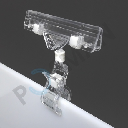 Держатель таблички (широкий) с зажимом на трубу (прищепка-захват) изображение