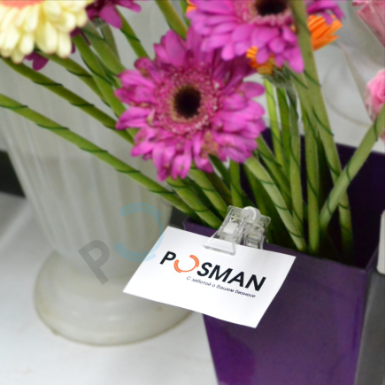 Универсальный ценникодержатель с двумя прищепками, прозрачный изображение