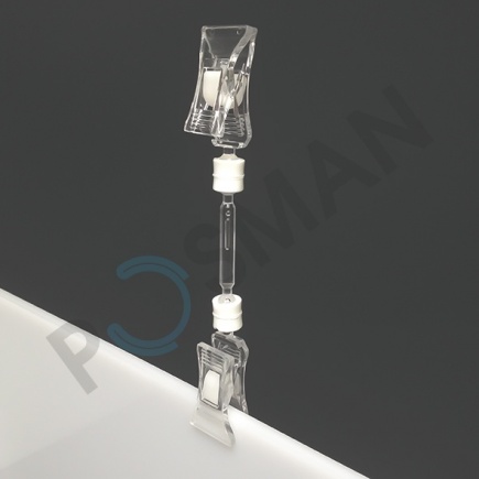 Универсальный ценникодержатель с двумя прищепками, прозрачный изображение