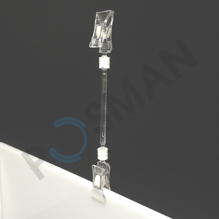 Универсальный ценникодержатель с двумя прищепками, прозрачный изображение